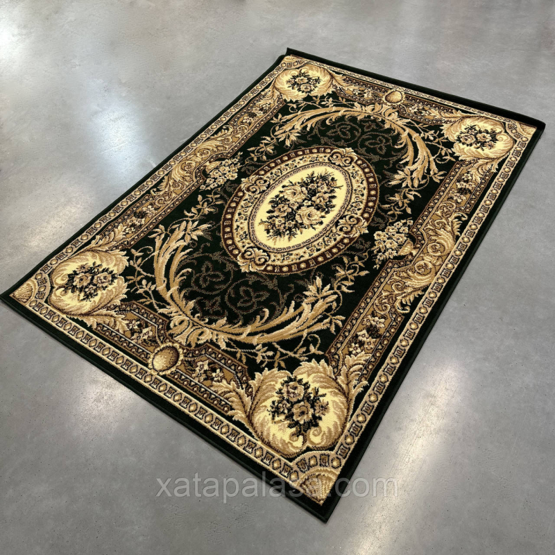 Килим 1,80х2,50 зелений класичний дизайн Gold 042/32