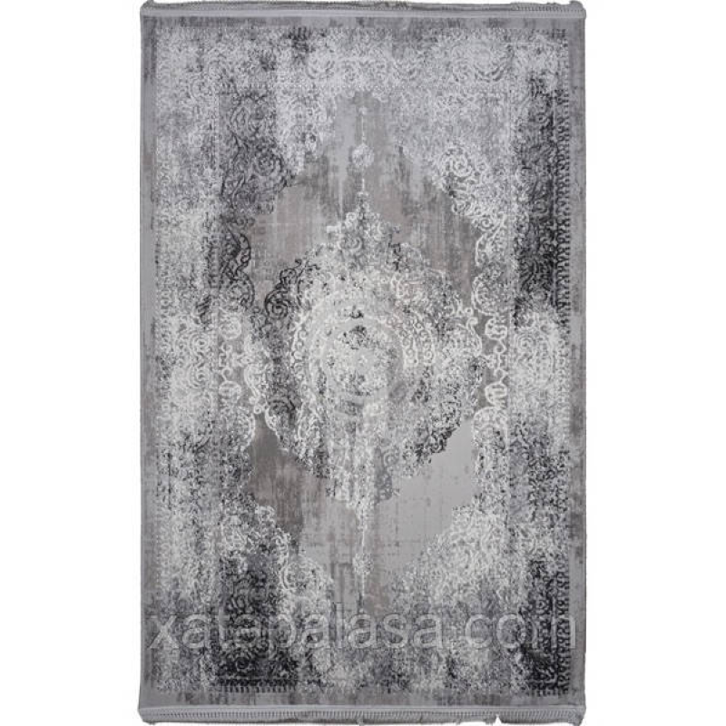 Килим в спальню приліжковий 60х110 Levado 03710A L.Grey/White