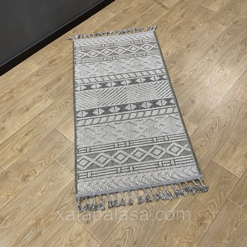 Безворсовий килим 0,60*1,10 на джутовій основі IZMIR 08288A Grey