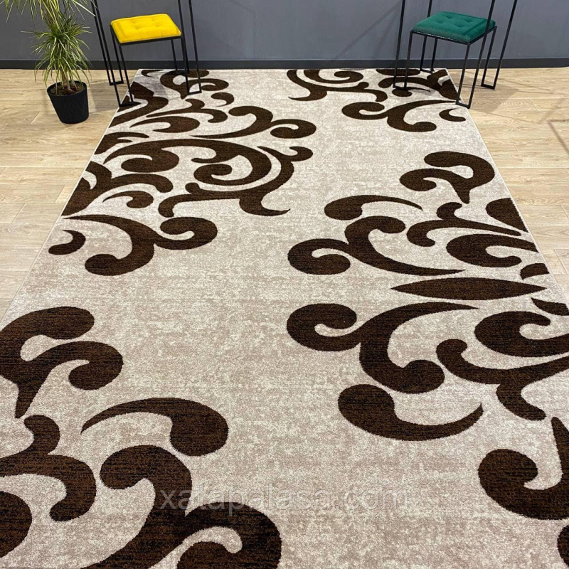 Килим 3*4 коричневий вензель Cappuccino 16028/118