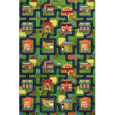 1м Доріжка у дитячу кімнату з дорогами BABY 6046 GREEN