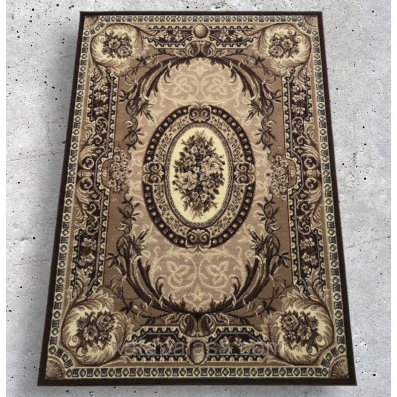 Килим 2,50*3,50 коричневий з квітами Gold 042/12А