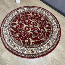 Килим круглий діаметр 1,60м червоний класичний дизайн Amina 27001/210