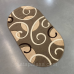 Приліжковий килим 80х150 овал з фігурною стрижкою Freese 0255A brown/brown Туреччина