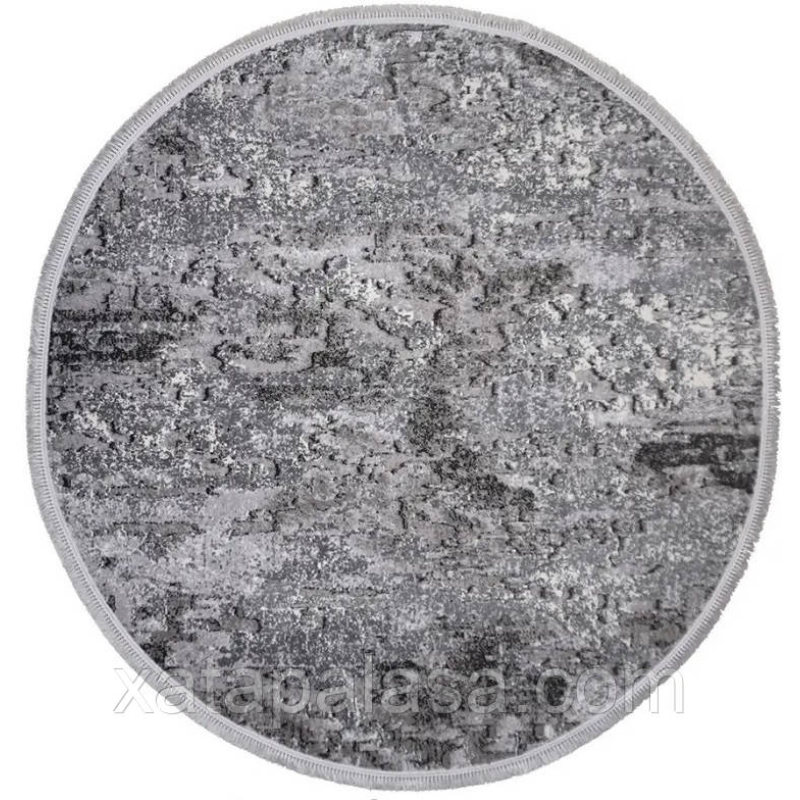 Круглий килим діаметр 3м Levado 03889A L.Grey/D.Grey