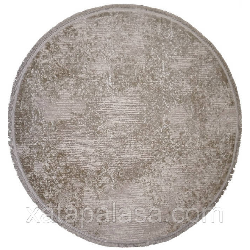 Килим круглий бежевий діаметр 1,50м Levado 03916А vizon/ivory