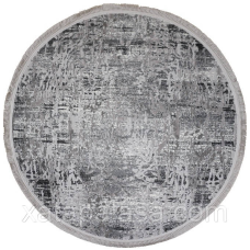 Круглий сірий килим діаметр 1,50м Levado 03605A L.Grey/White
