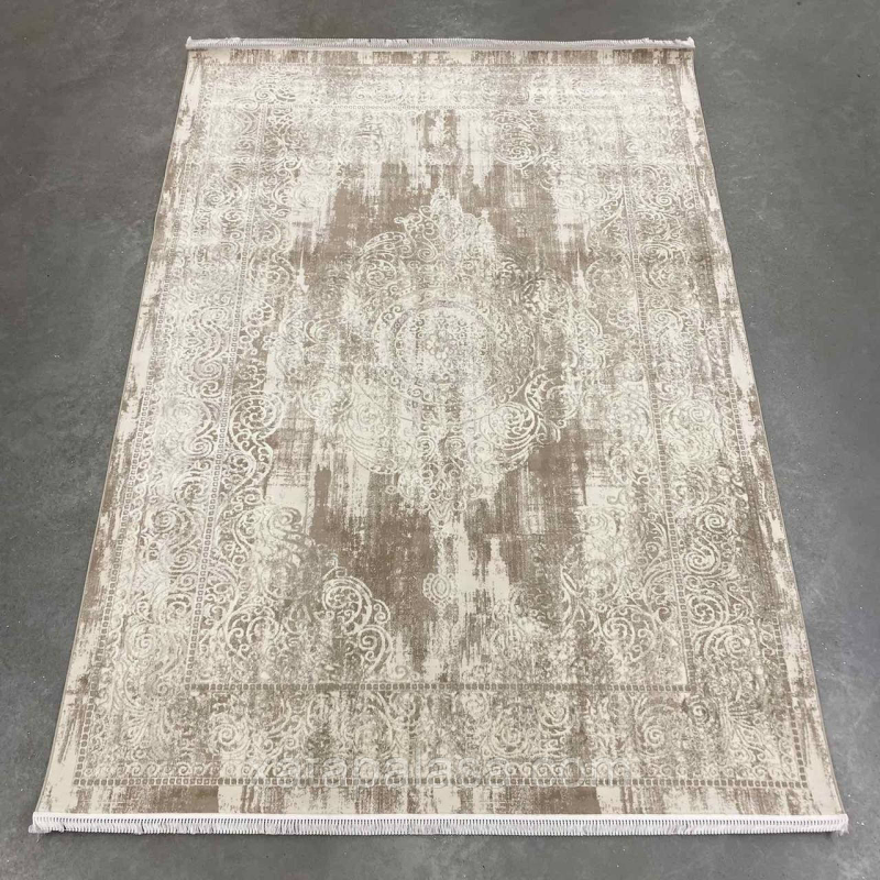 Килим 1*2 бежева сучасна класика Levado 03710A L.Beige/L.Beige