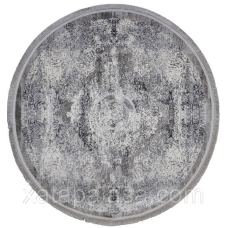Круглий килим 1,50м сучасна сіра класика Levado 03710A L.Grey/White