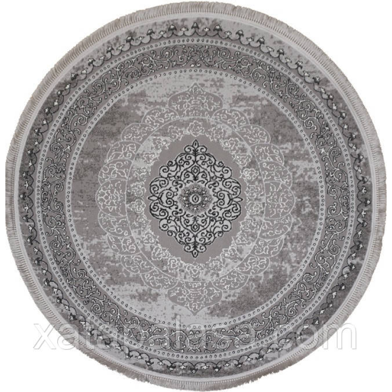 Круглий килим діаметр 3м LEVADO 08098A L.GREY/L.GREY