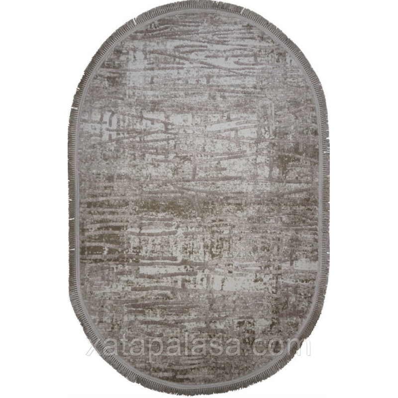 Килим бежевий овал 3*4 сучасна абстракція Levado 08111A L.BEIGE/L.BEIGE