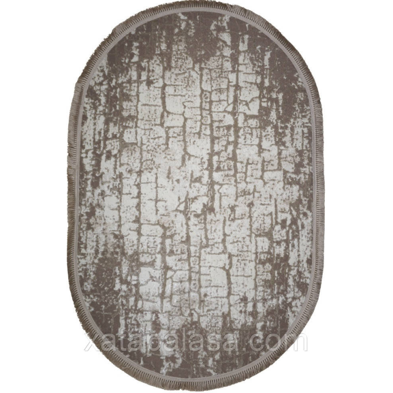 Бежевий овальний килим з абстракцією 2,50х3,50 Levado 09046A Beige