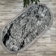 Килим сіра абстракція 2х3 овал Levado 09045A L.Grey/L.Grey
