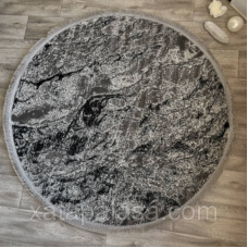 Сучасний круглий сірий килим діаметр 1,50м Levado 09045A L.Grey/L.Grey