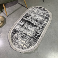 Приліжковий килим 0.60*1.10 сіра сучасна абстракція Levado 08111A L.GREY/L.GREY