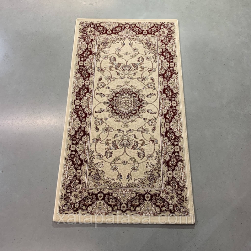 Килим 80х150 приліжковий з високою щільністю Esfahan 2194В cream/red Турция