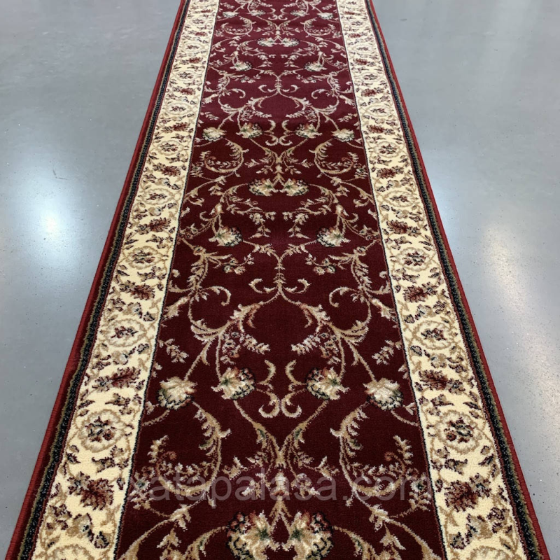 Килимова доріжка ширина 1,50м червоний класичний дизайн Лотос 523/210