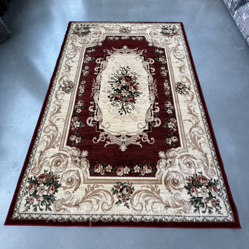 Килим 1,20*1,70 червоний з квітами Lotos 535/210
