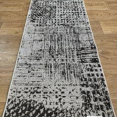 Килим 67х200 без ворсу на гумовій основі, не ковзає сірий мармур Flex 19197/08