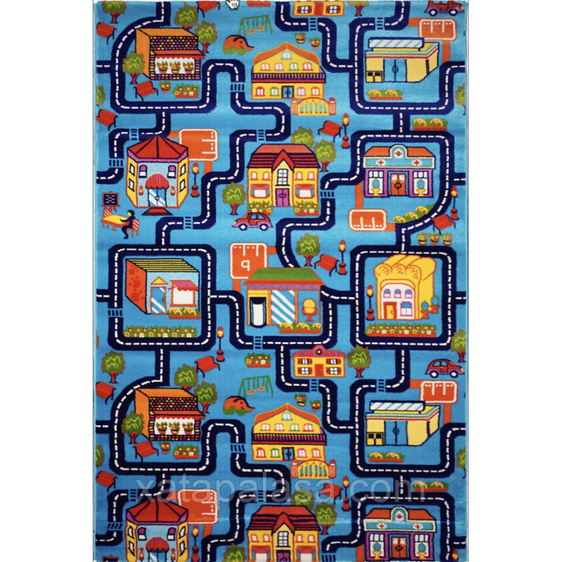 Килим дитячий 1х2 з дорогами BABY 6046 BLUE